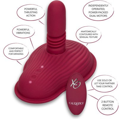 CALIFORNIA EXOTICS - RIDER MASSAGER DUPLO MOTOR CONTROLE REMOTO VERMELHO - D-239391 - Dona Pimenta