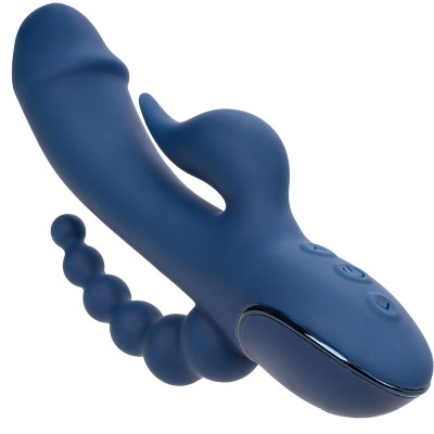 CALIFORNIA EXOTICS - VIBRADOR TRIPLO ORGASM AZUL - D-239392 - Dona Pimenta