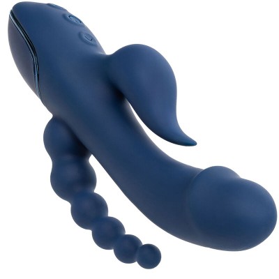 CALIFORNIA EXOTICS - VIBRADOR TRIPLO ORGASM AZUL - D-239392 - Dona Pimenta