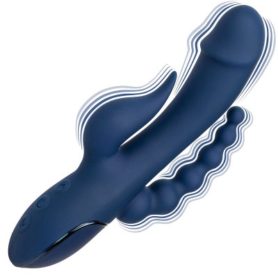 CALIFORNIA EXOTICS - VIBRADOR TRIPLO ORGASM AZUL - D-239392 - Dona Pimenta