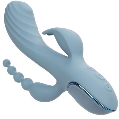 CALIFORNIA EXOTICS - VIBRADOR TRIPLO ECSTASY CINZA - D-239393 - Dona Pimenta