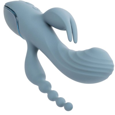 CALIFORNIA EXOTICS - VIBRADOR TRIPLO ECSTASY CINZA - D-239393 - Dona Pimenta