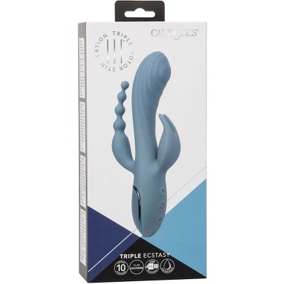 CALIFORNIA EXOTICS - VIBRADOR TRIPLO ECSTASY CINZA - D-239393 - Dona Pimenta