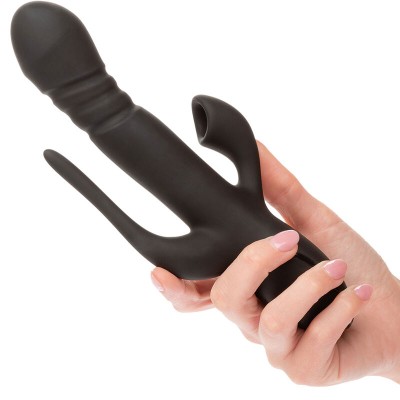 CALIFORNIA EXOTICS - VIBRADOR TRIPLO EUPHORIA PRETO - D-239394 - Dona Pimenta