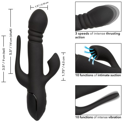 CALIFORNIA EXOTICS - VIBRADOR TRIPLO EUPHORIA PRETO - D-239394 - Dona Pimenta