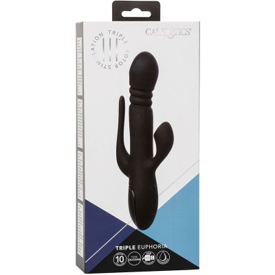 CALIFORNIA EXOTICS - VIBRADOR TRIPLO EUPHORIA PRETO - D-239394 - Dona Pimenta