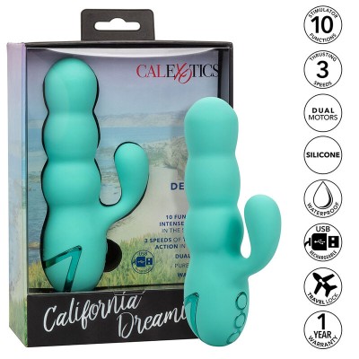 CALIFORNIA EXOTICS - VIBRADOR DEL MAR DIVA RABBIR AQUA GREEN POR CALIFORNIA DREAMING - D-239402 - Dona Pimenta