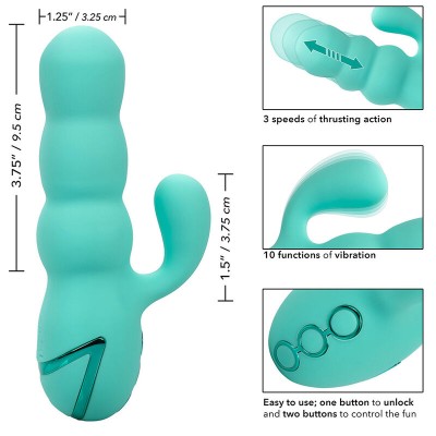 CALIFORNIA EXOTICS - VIBRADOR DEL MAR DIVA RABBIR AQUA GREEN POR CALIFORNIA DREAMING - D-239402 - Dona Pimenta