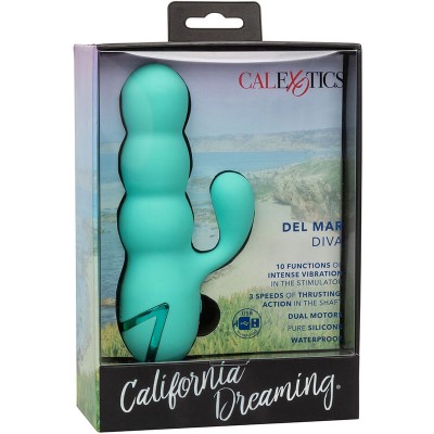 CALIFORNIA EXOTICS - VIBRADOR DEL MAR DIVA RABBIR AQUA GREEN POR CALIFORNIA DREAMING - D-239402 - Dona Pimenta