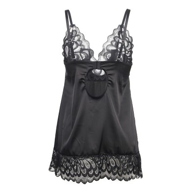 SUBBLIME - BABYDOLL COM PEITO ESTAMPADO FLORAL PRETO S/M - D-239327 - Dona Pimenta