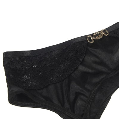 SUBBLIME - CONJUNTO DE 3 PEAS SUTI + TANGA + LIGA DE RENDA PRETO S/M - D-239293 - Dona Pimenta