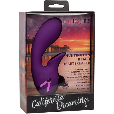 CALIFORNIA EXOTICS - HUNTINGTON BEACH HEARTBREAKER ESTIMULADOR E SUCKER ROXO POR CALIFORNIA DREAMING - D-239401 - Dona Pimenta