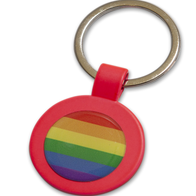 CHAVES PRIDE - FUSCIA METAL REDONDO COM A BANDEIRA LGBT - D-235551 - Dona Pimenta