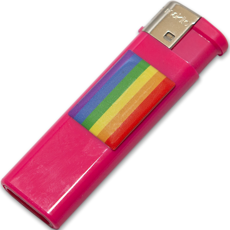 PRIDE - ISQUEIRO FUSCIA COM BANDEIRA LGBT - D-235552 - Dona Pimenta