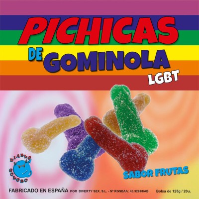 PRIDE - FRUTAS DE PÊNIS GOMA COM AÇÚCAR LGBT - D-231701 - Dona Pimenta