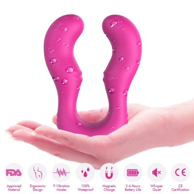 ARMONY - VIBRADOR SERAPH DUPLO CONTROLE REMOTO FÚCSIA - D-237909 - Dona Pimenta