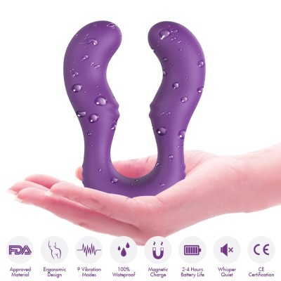 ARMONY - VIBRADOR SERAPH DUPLO CONTROLE REMOTO ROXO - D-237910 - Dona Pimenta