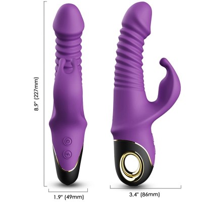 ARMONY - ZING DILDO VIBRADOR COELHO ROXO - D-237916 - Dona Pimenta