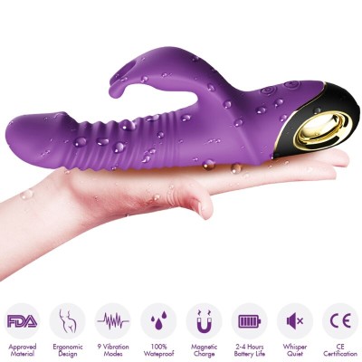 ARMONY - ZING DILDO VIBRADOR COELHO ROXO - D-237916 - Dona Pimenta