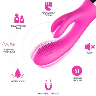 ARMONY - VIBRADOR COELHO FÚCSIA - D-237923 - Dona Pimenta