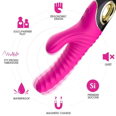 ARMONY - VIBRADOR ETERNITY SILICONE FÚCSIA - D-237925 - Dona Pimenta