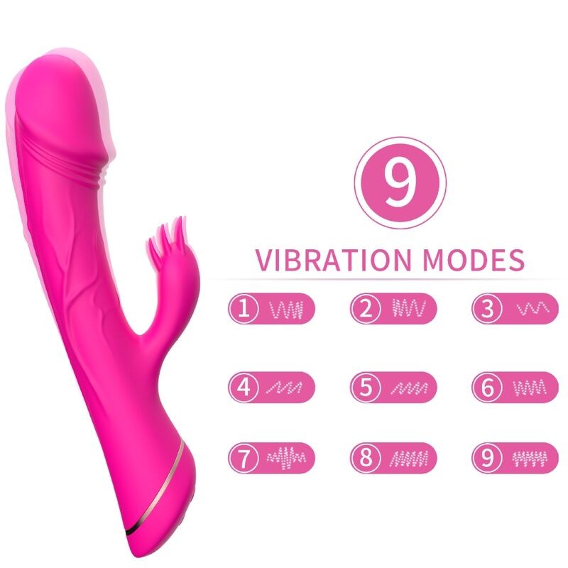 ARMONY - DILDO VIBRADOR COELHO SILICONE FÚCSIA - D-237927 - Dona Pimenta