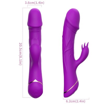 ARMONY - DILDO VIBRADOR COELHO SILICONE ROXO - D-237928 - Dona Pimenta