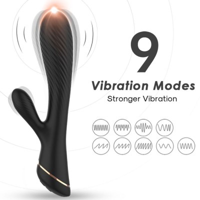 ARMONY - VIBRADOR COELHO SILICONE PRETO - D-237934 - Dona Pimenta