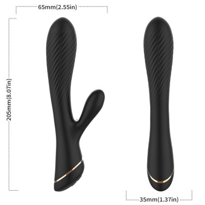 ARMONY - VIBRADOR COELHO SILICONE PRETO - D-237934 - Dona Pimenta