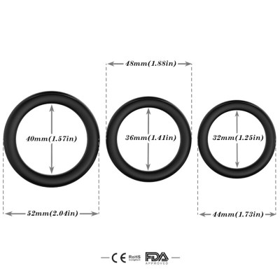 ARMONY - ANEL TRIPLO DE SILICONE PRETO - D-238013 - Dona Pimenta