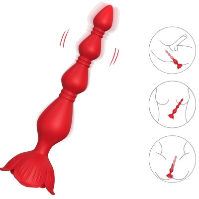 ARMONY - PAGODE VIBRADOR ROSA E PLUG ANAL VERMELHO - D-238054 - Dona Pimenta