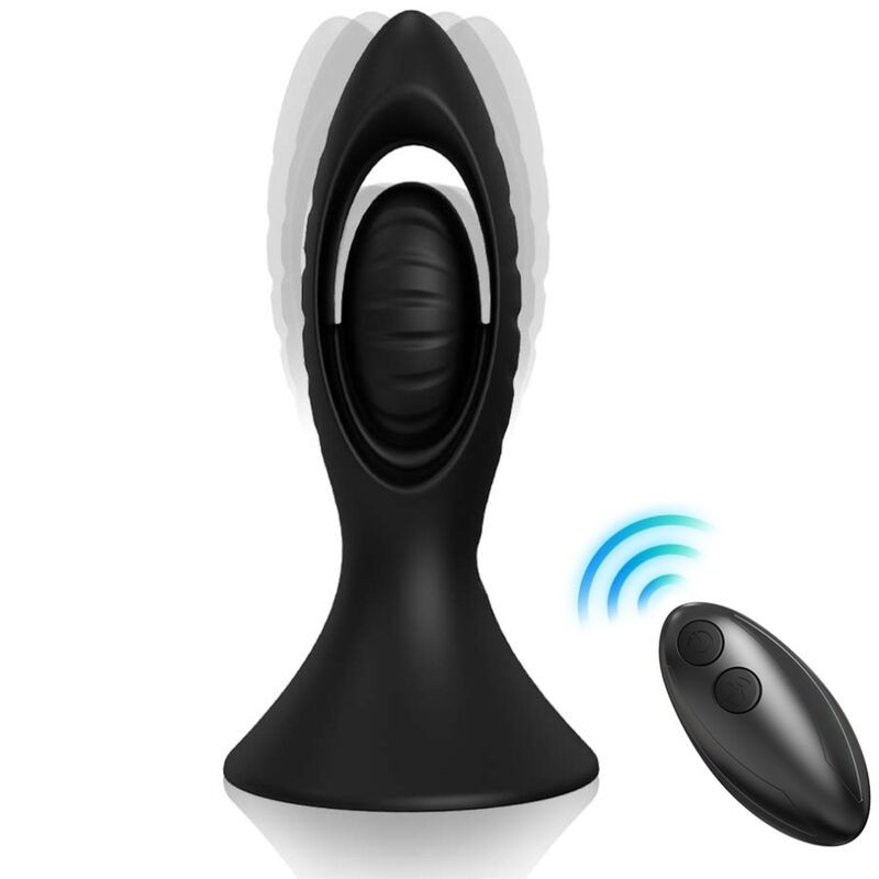 ARMONY - VIBRADOR E PLUG ANAL SILICONE PRETO - D-238055 - Dona Pimenta