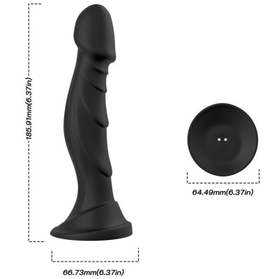 ARMONY - VIBRADOR DILDO E PLUG ANAL CONTROLE REMOTO PRETO - D-238045 - Dona Pimenta