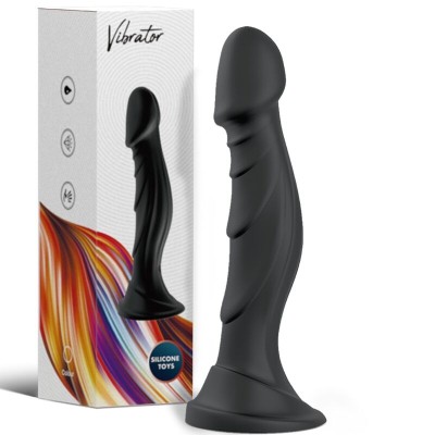 ARMONY - VIBRADOR DILDO E PLUG ANAL CONTROLE REMOTO PRETO - D-238045 - Dona Pimenta