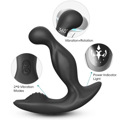 ARMONY - BAT KING VIBRADOR ANAL PRÓSTATA ROTATOR CONTROLE REMOTO PRETO - D-238037 - Dona Pimenta