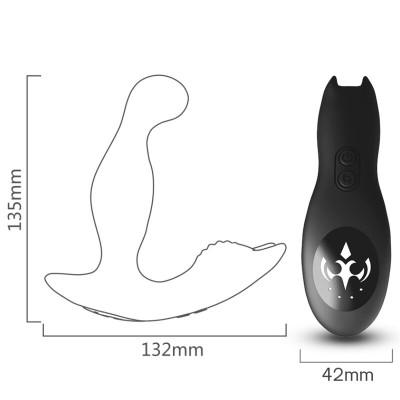 ARMONY - BAT KING VIBRADOR ANAL PRÓSTATA ROTATOR CONTROLE REMOTO PRETO - D-238037 - Dona Pimenta