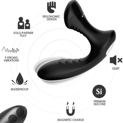 ARMONY - STORM VIBRADOR ANAL PRÓSTATA E PLUG CONTROLE REMOTO PRETO - D-238041 - Dona Pimenta