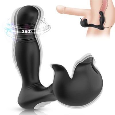 ARMONY - VIBRADOR SURROUND ANAL E ESTIMULADOR TESTICULOS CONTROLE REMOTO PRETO - D-238042 - Dona Pimenta