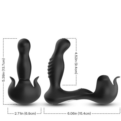 ARMONY - VIBRADOR SURROUND ANAL E ESTIMULADOR TESTICULOS CONTROLE REMOTO PRETO - D-238042 - Dona Pimenta