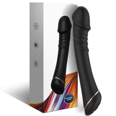 ARMONY - DILDO VIBRADOR SILICONE PRETO - D-237932 - Dona Pimenta