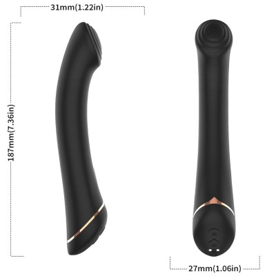 ARMONY - VIBRADOR FALT HEAD SILICONE PRETO - D-237935 - Dona Pimenta