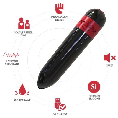 ARMONY - BALA VIBRADOR FOGUETE PRETO - D-238059 - Dona Pimenta