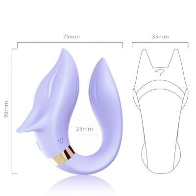 ARMONY - VIBRADOR FOX PARA CASAIS COM CONTROLE REMOTO ROXO - D-237991 - Dona Pimenta