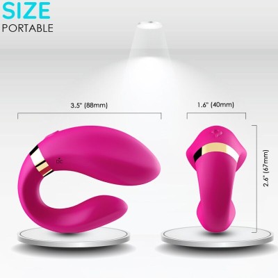 ARMONY - VIBRADOR CRESCENTE PARA CASAIS CONTROLE REMOTO FÚCSIA - D-237992 - Dona Pimenta