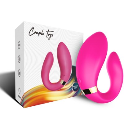 ARMONY - VIBRADOR CRESCENTE PARA CASAIS CONTROLE REMOTO FÚCSIA - D-237992 - Dona Pimenta