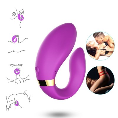 ARMONY - VIBRADOR CRESCENTE PARA CASAIS COM CONTROLE REMOTO ROXO - D-237993 - Dona Pimenta