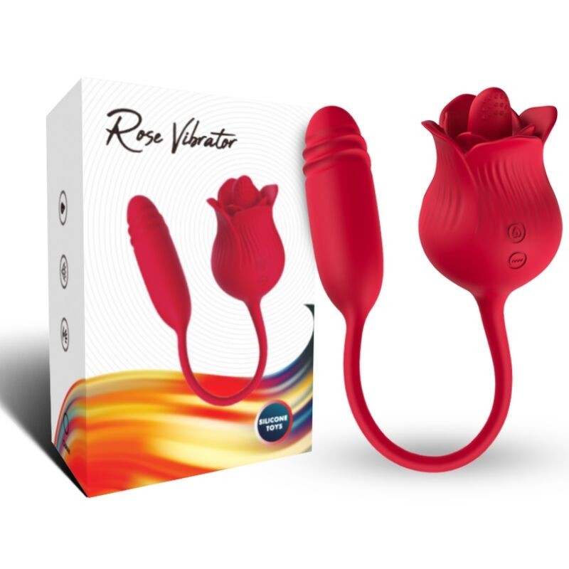 ARMONY - ROSELIP LICKING VIBRANDO CLITÓRIO E VIBRADOR VERMELHO - D-237965 - Dona Pimenta