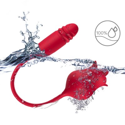 ARMONY - ROSELIP LICKING VIBRANDO CLITÓRIO E VIBRADOR VERMELHO - D-237965 - Dona Pimenta