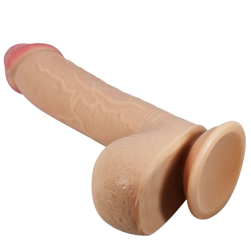 PRETTY LOVE - SÉRIE SLIDING SKIN DILDO REALÍSTICO COM VENTOSA DESLIZANTE PELE CARNE 23,4 CM - D-238281 - Dona Pimenta