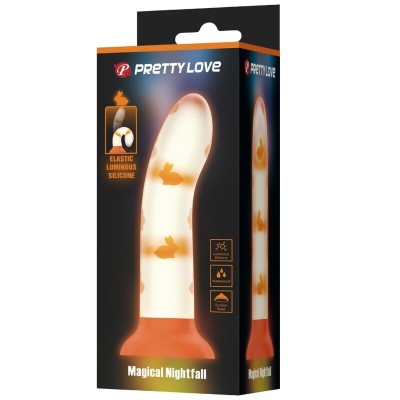 PRETTY LOVE - DILDO MÁGICO NIGHTFALL SEM VIBRAÇÃO LUMINOSO LARANJA - D-238288 - Dona Pimenta